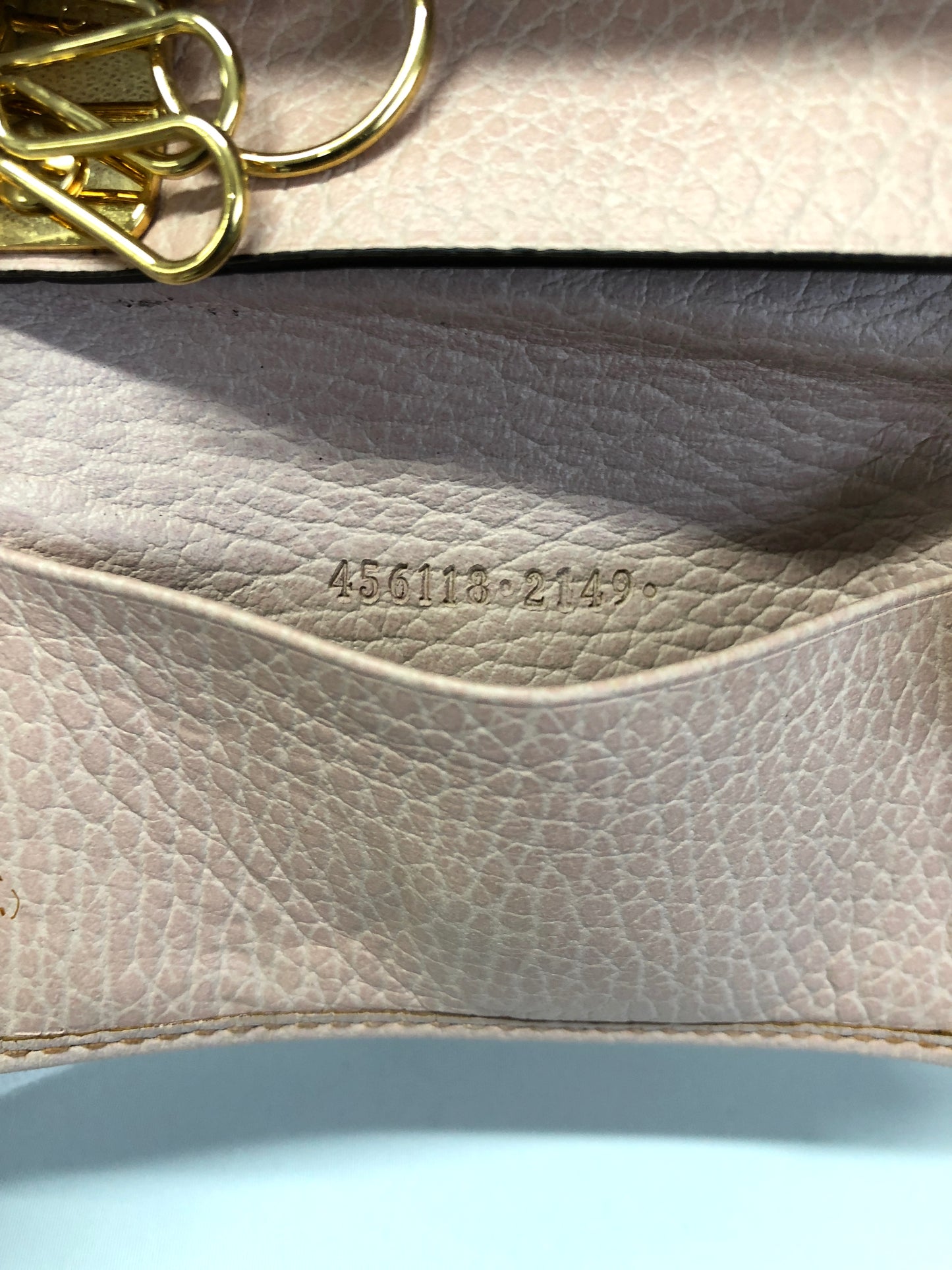 GUCCI GG Leather key case pink Marmont Authentic AA507
