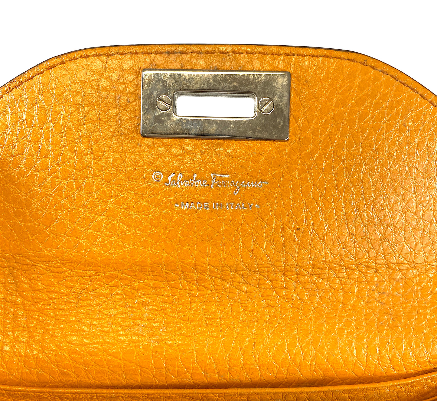 Ferragamo Wallet Orange Authentic AA392