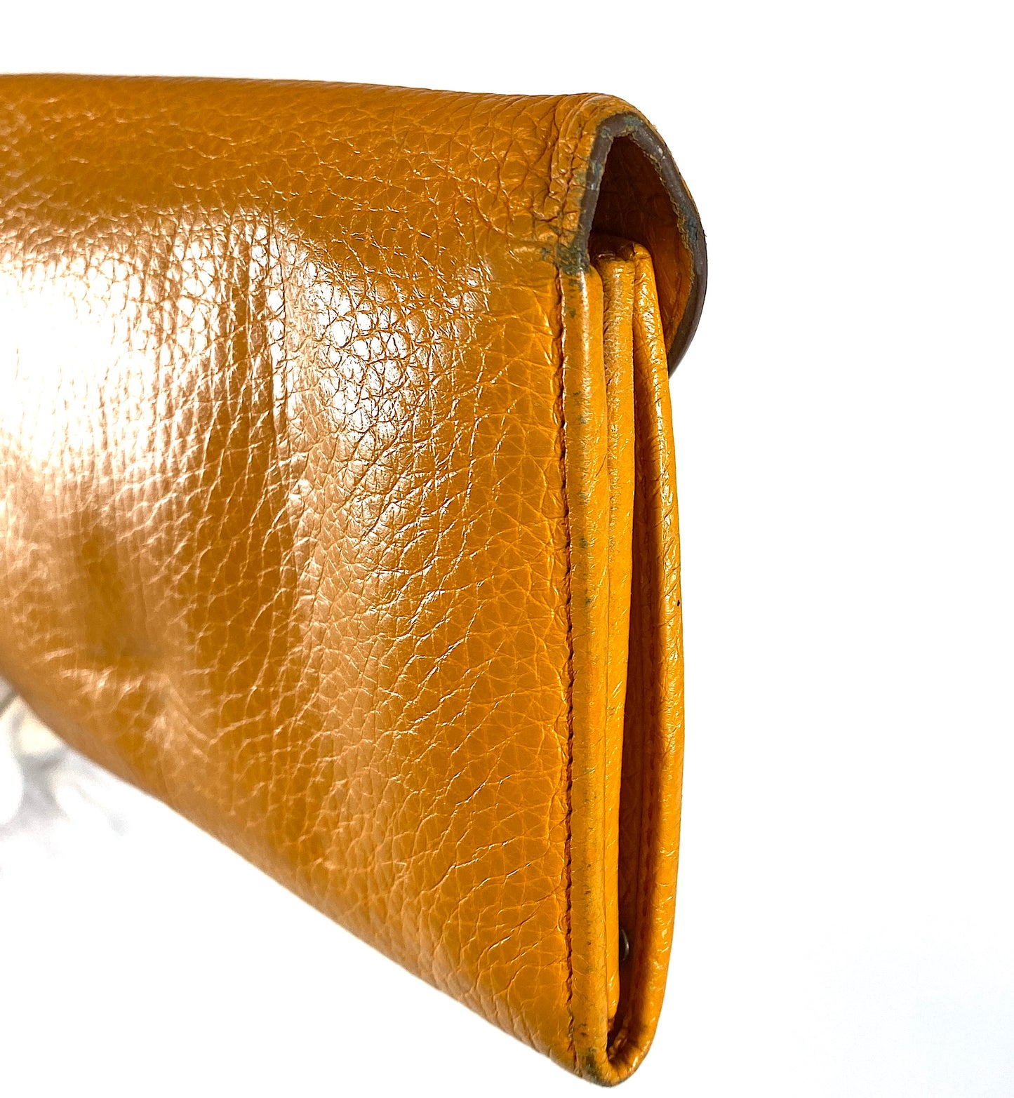 Ferragamo Wallet Orange Authentic AA392