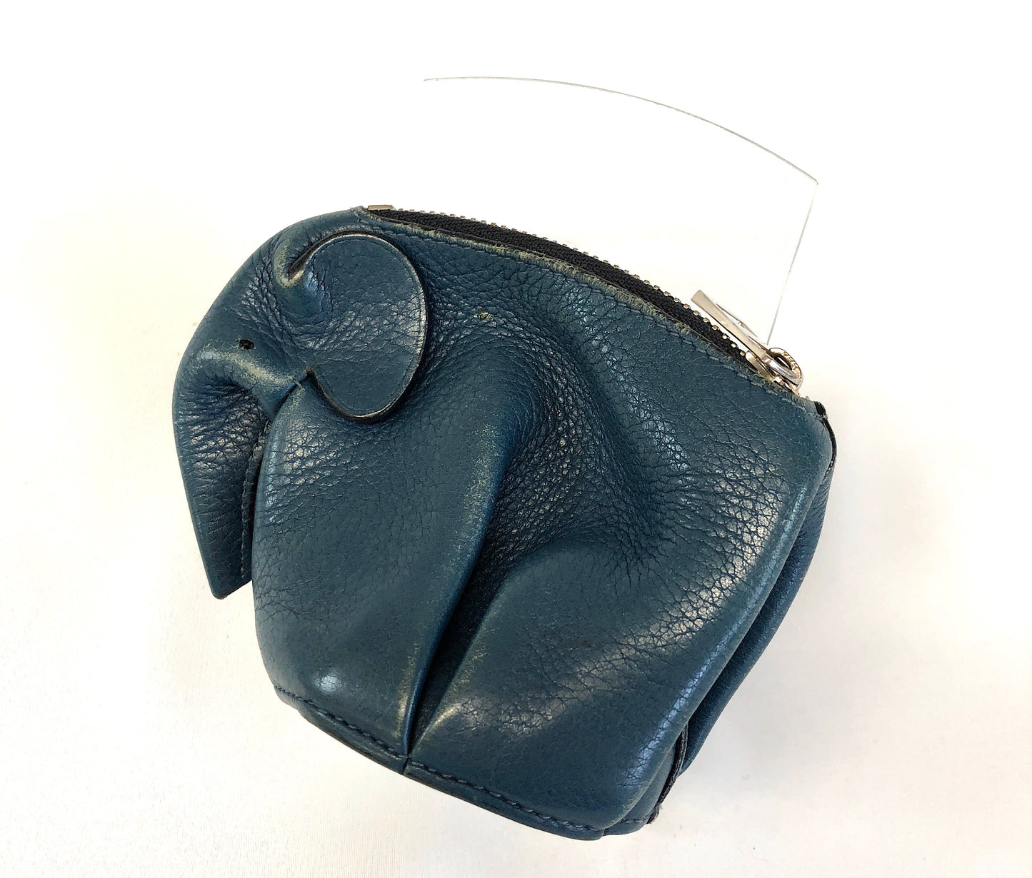 LOEWE Calfskin Coin Case Elephant Navy Authentic AA105