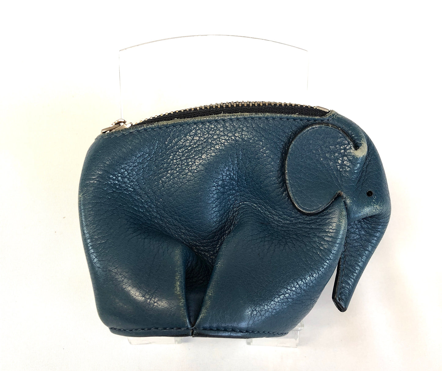LOEWE Calfskin Coin Case Elephant Navy Authentic AA105