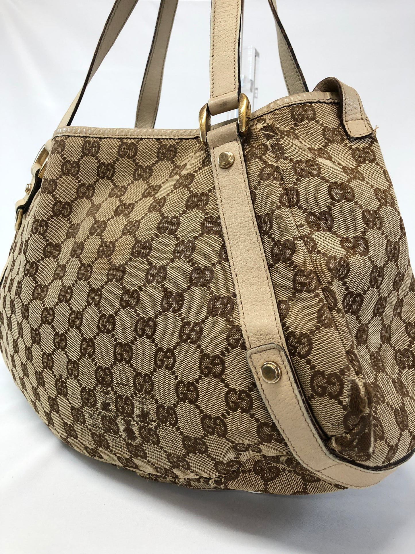 GUCCI GG Tote Bag Beige Authentic AA301