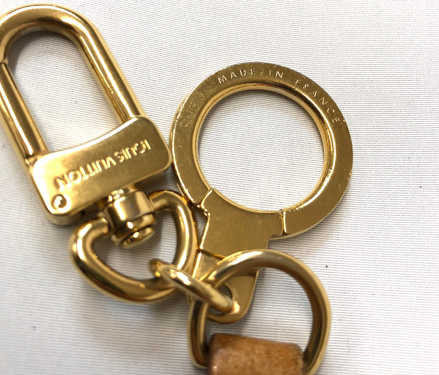 Louis-Vuitton Portocle Panda Key Ring Gold Hardware Authentic AA256