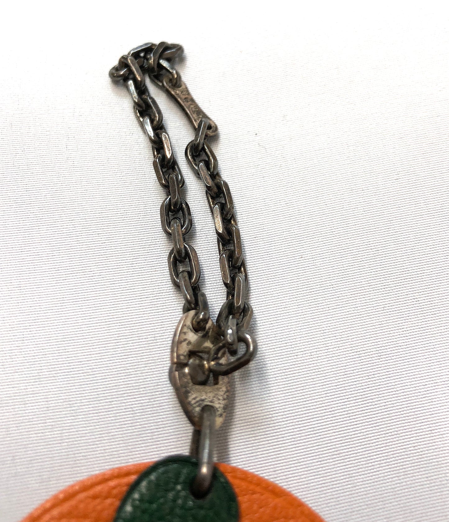 HERMES Mandarin Key Ring Orange Authentic AA257