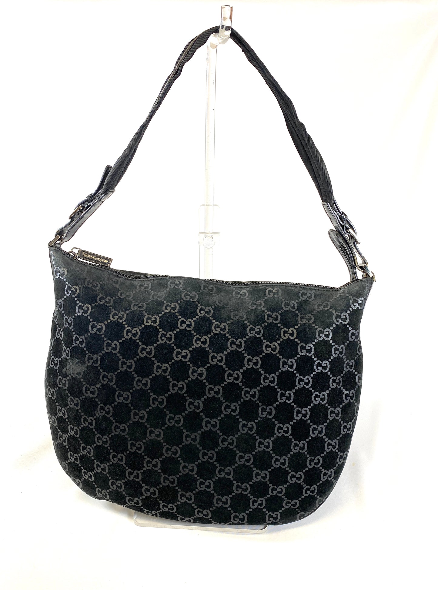 GUCCI One Shoulder Bag GG Black Authentic AA530