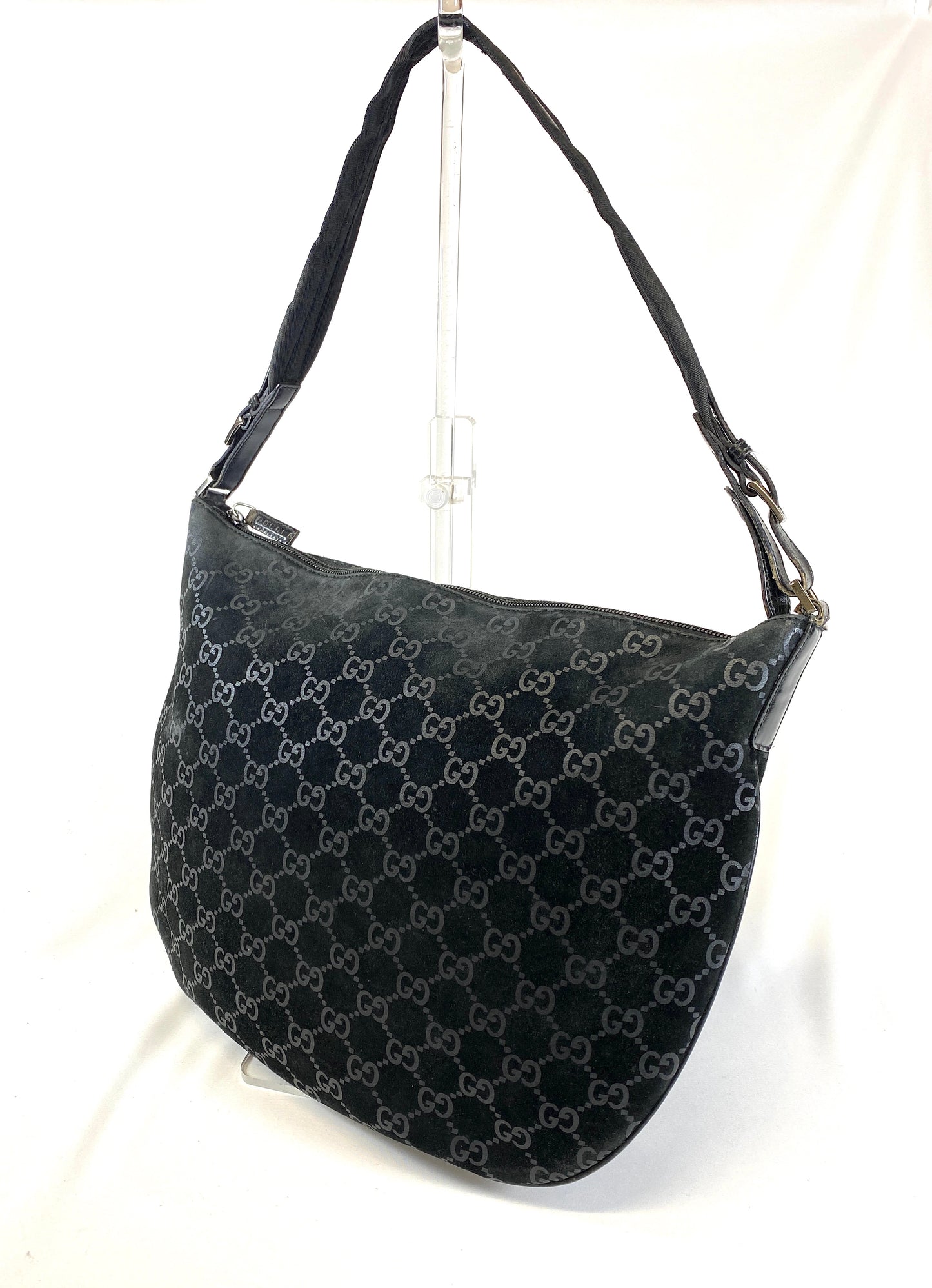 GUCCI One Shoulder Bag GG Black Authentic AA530