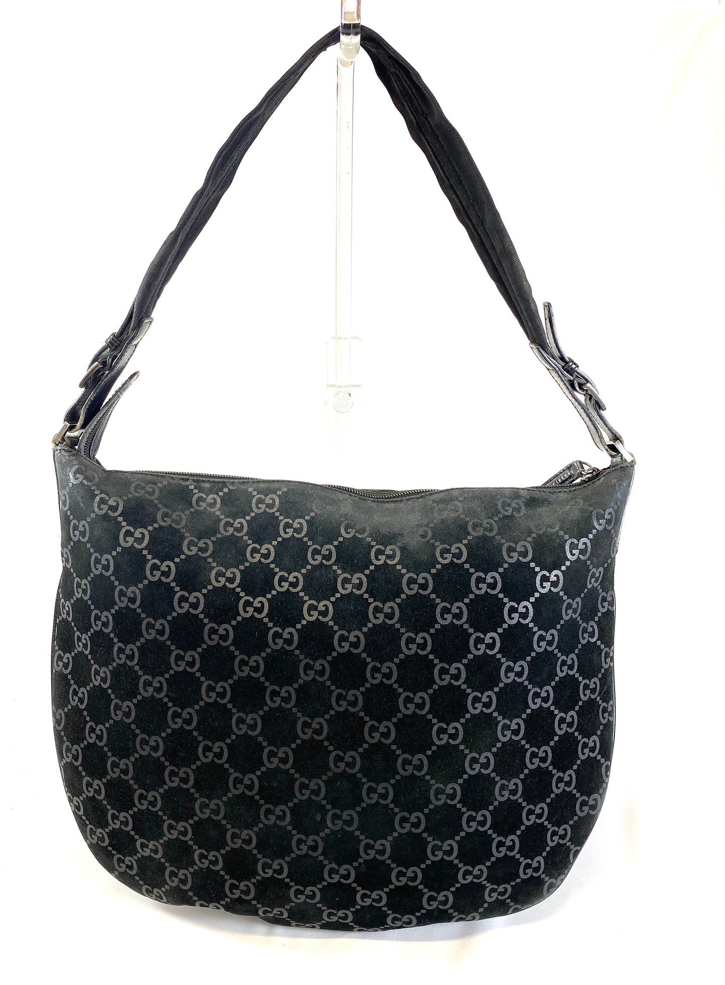 GUCCI One Shoulder Bag GG Black Authentic AA530