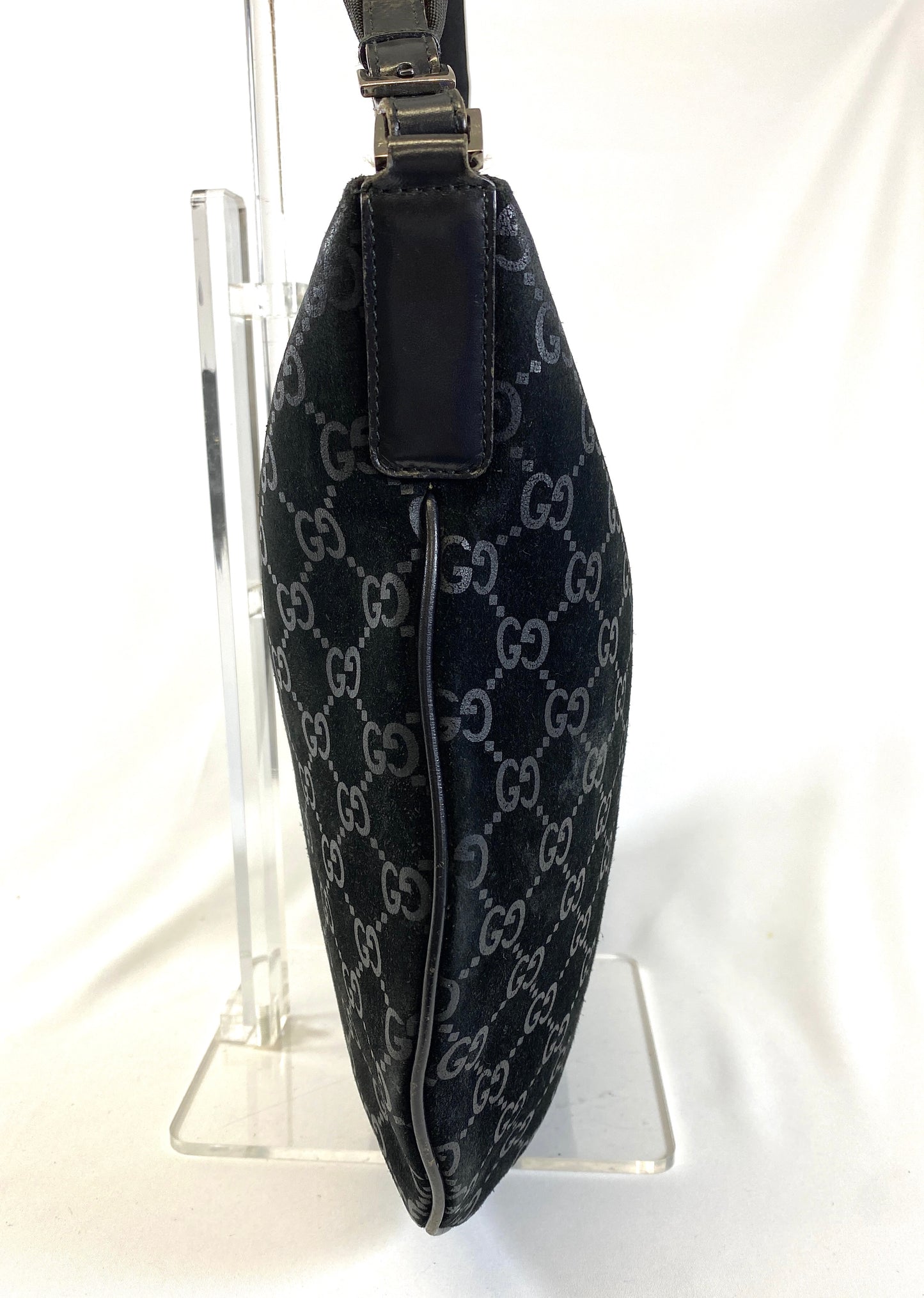 GUCCI One Shoulder Bag GG Black Authentic AA530