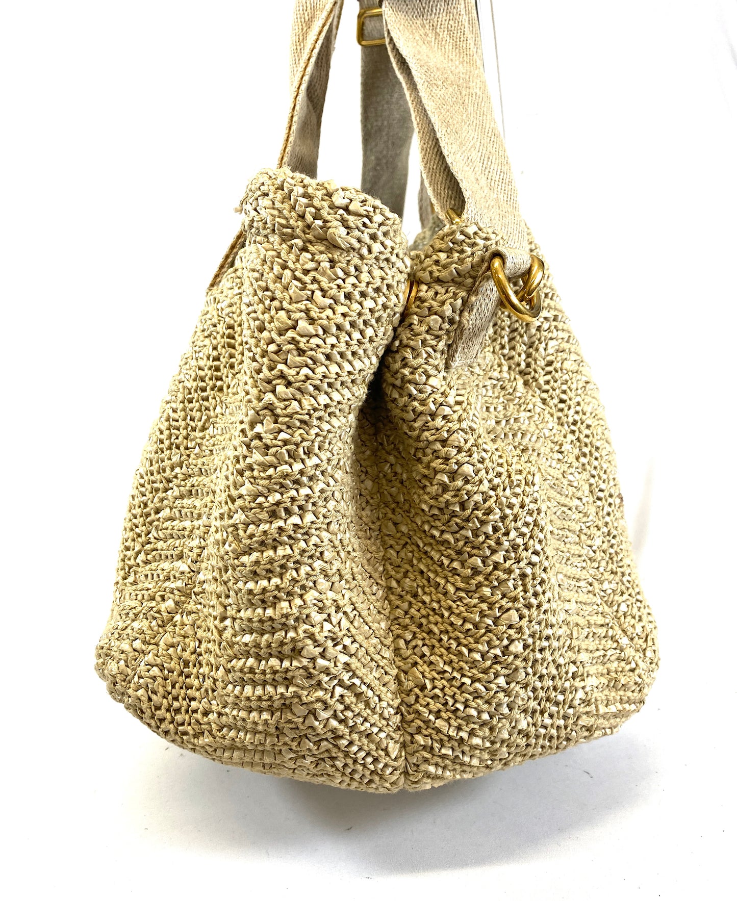 PRADA Straw Tote Bag Authentic AA575