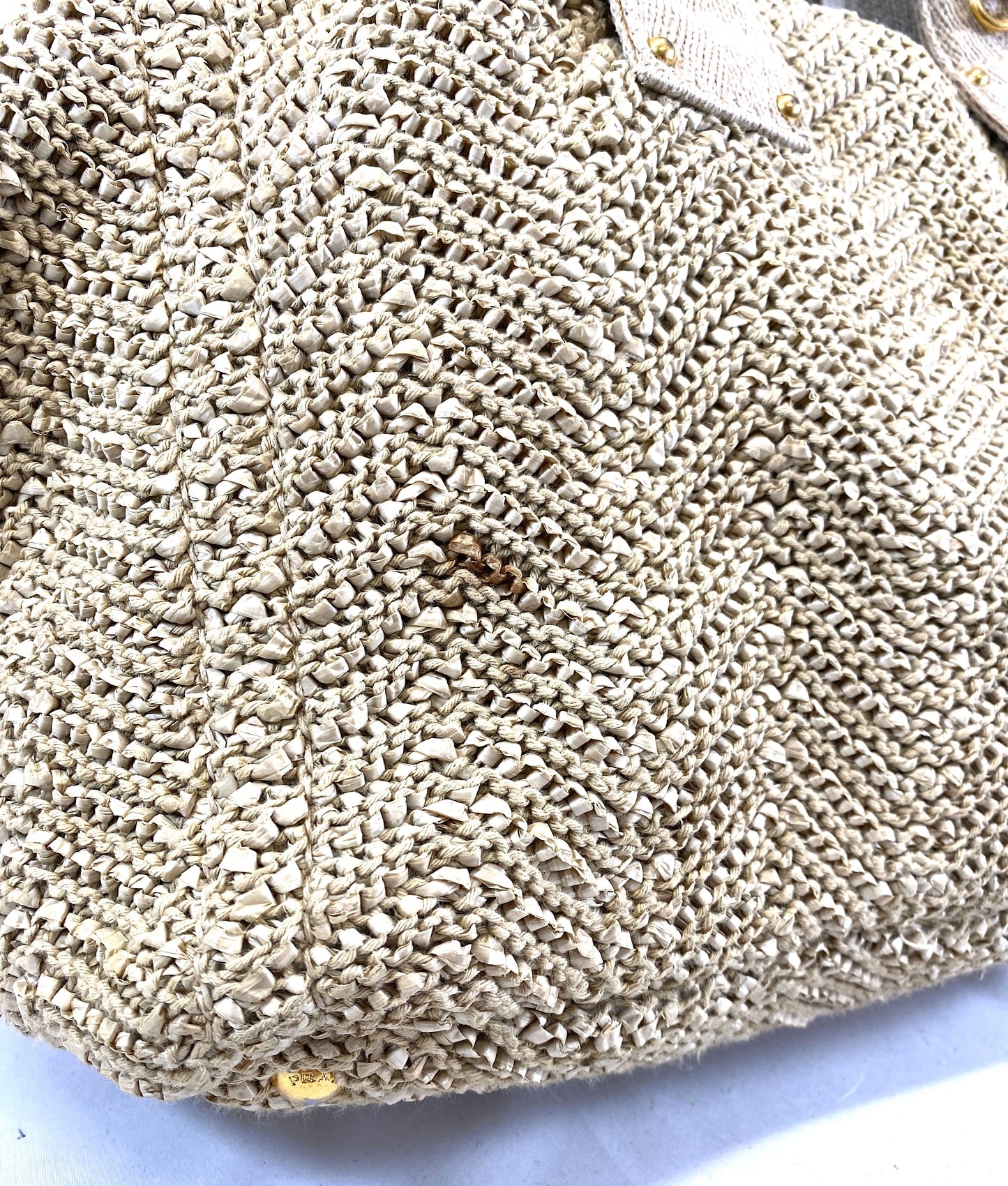 PRADA Straw Tote Bag Authentic AA575