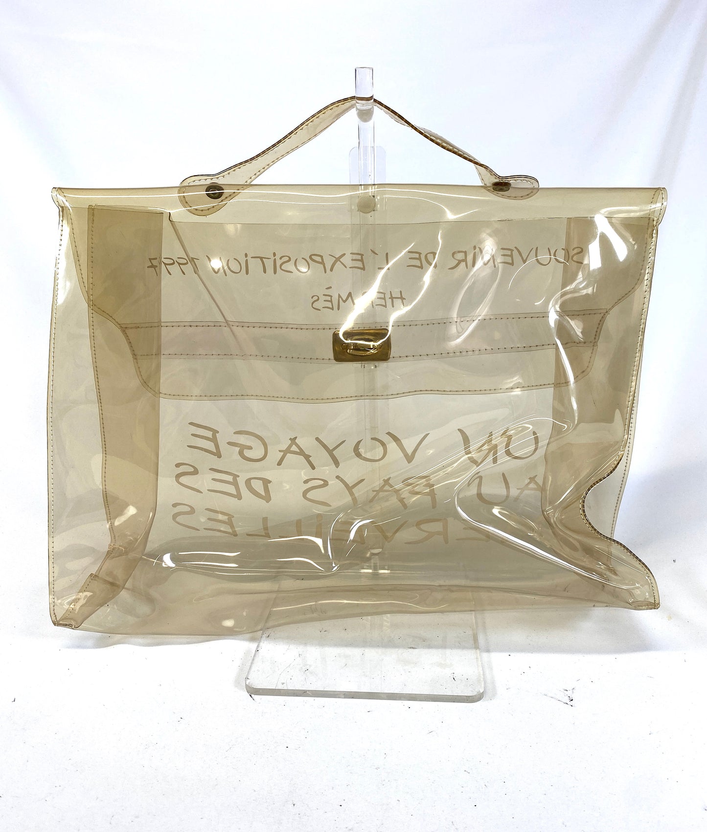 HERMES Vinyl Kelly Handbag Authentic AA582