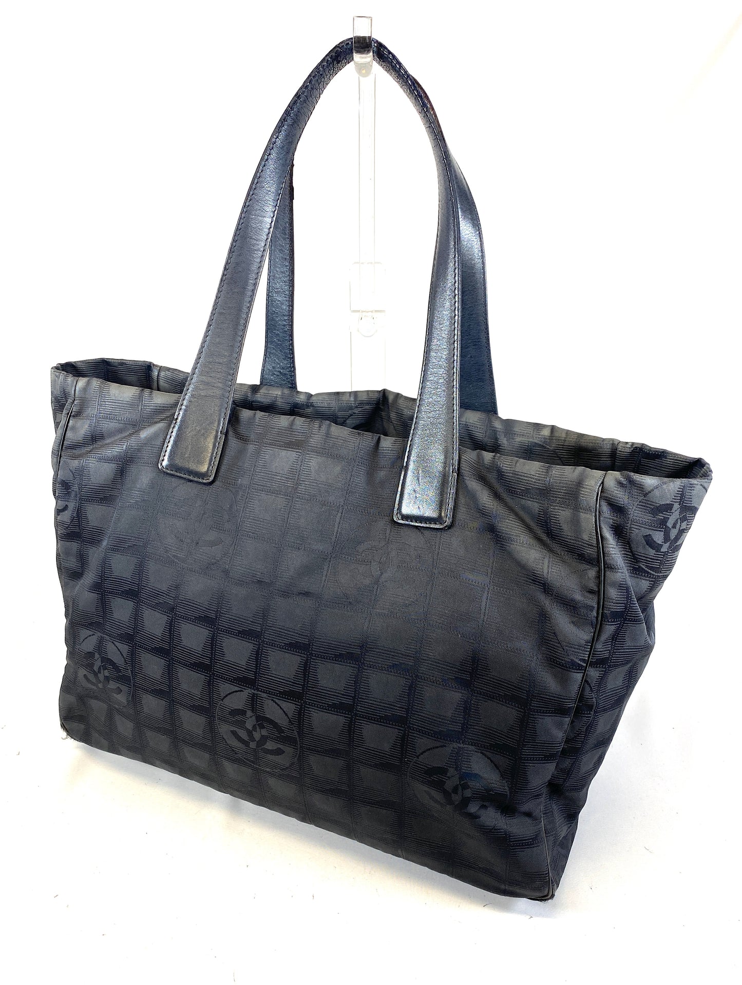 CHANEL New Travel Line Tote Bag Black Authentic AA602