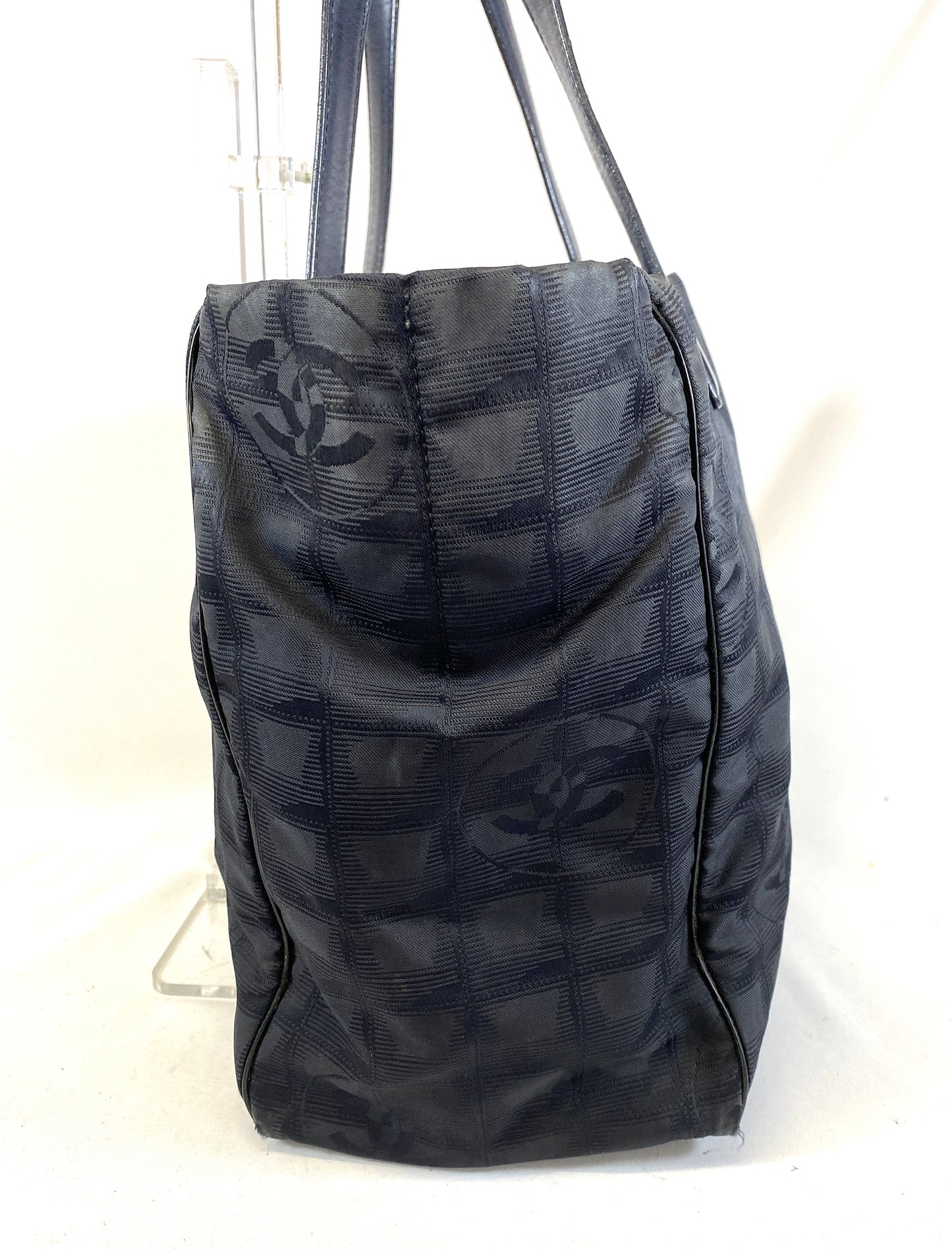 CHANEL New Travel Line Tote Bag Black Authentic AA602