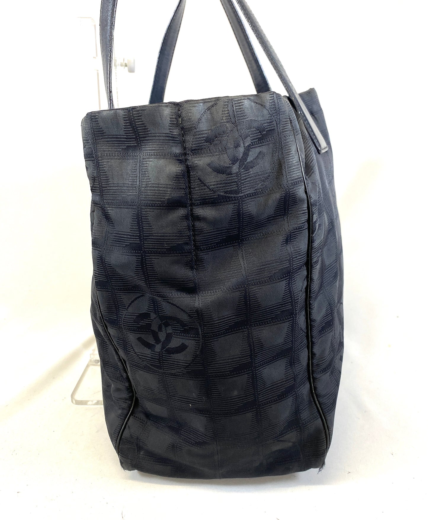 CHANEL New Travel Line Tote Bag Black Authentic AA602