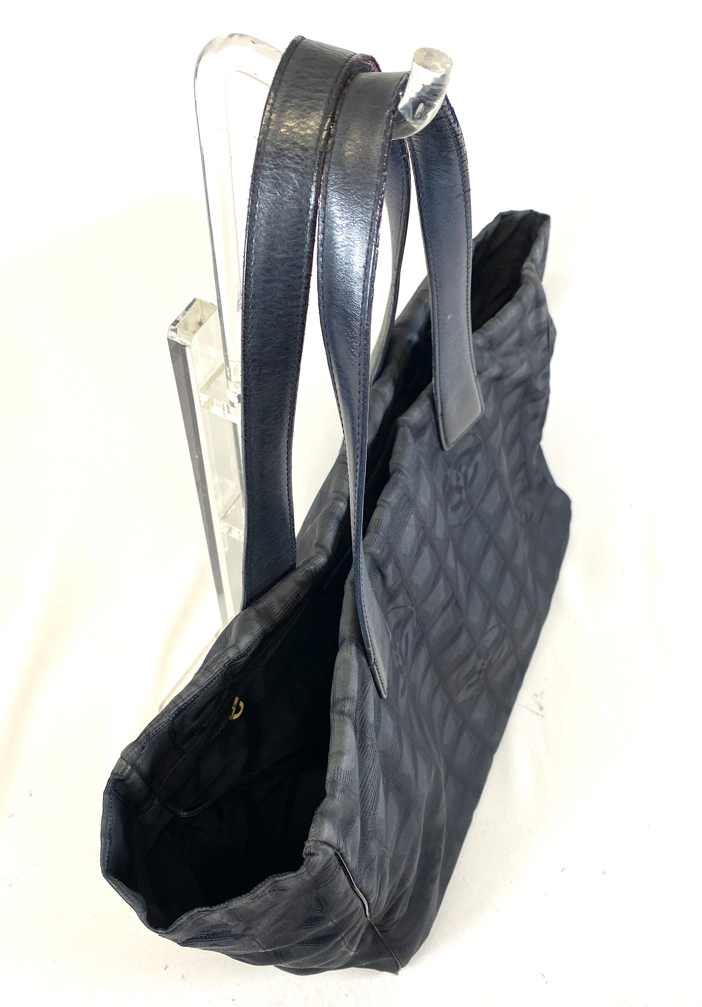 CHANEL New Travel Line Tote Bag Black Authentic AA602