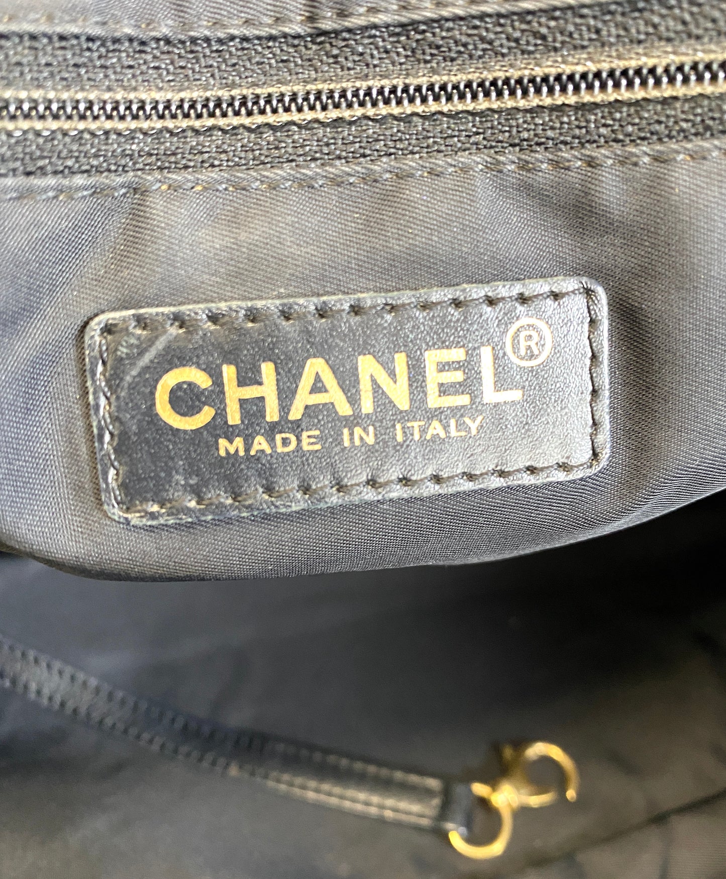 CHANEL New Travel Line Tote Bag Black Authentic AA602