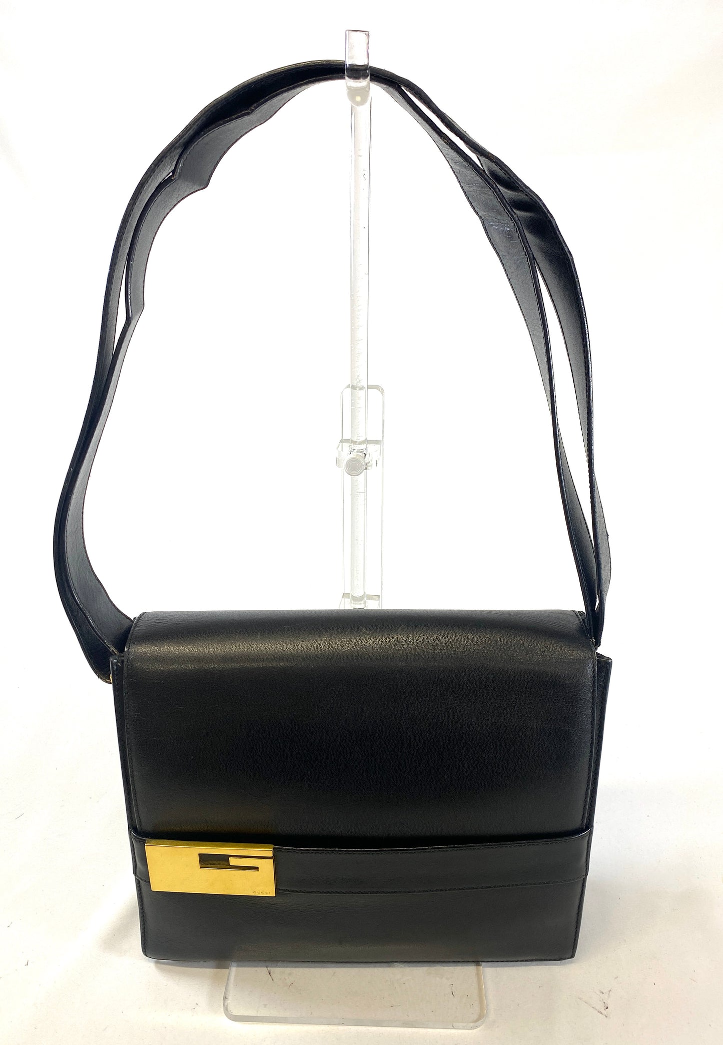 Vintage GUCCI Shoulder Bag G Hardware Leather Authentic AA610