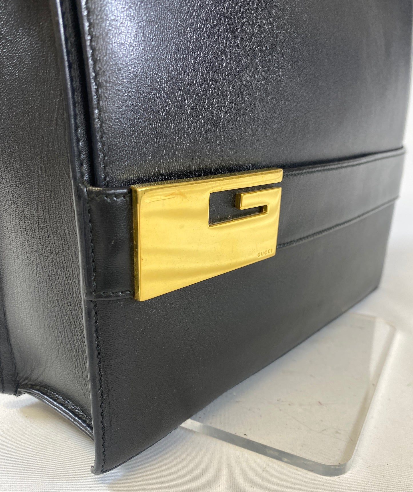 Vintage GUCCI Shoulder Bag G Hardware Leather Authentic AA610