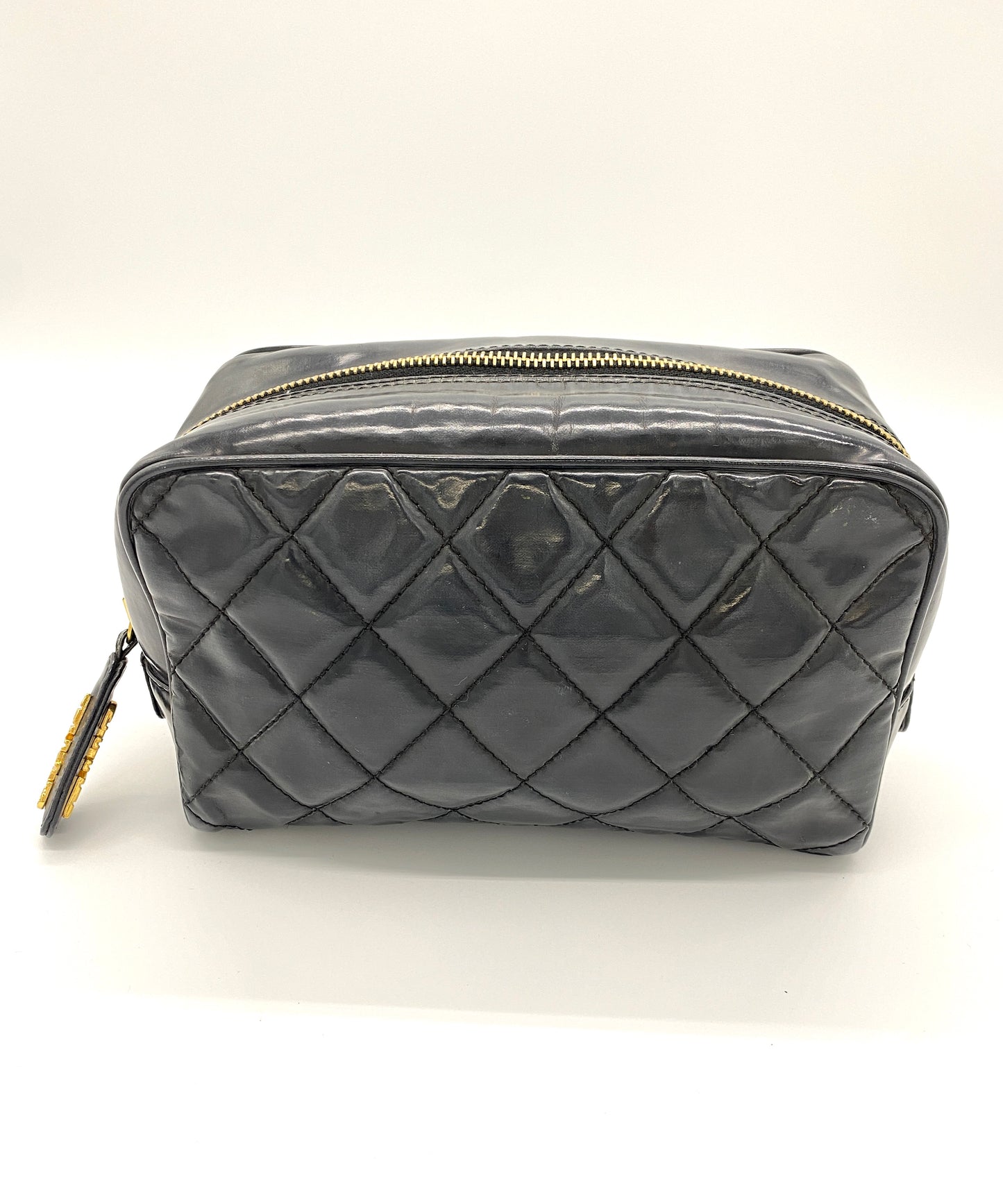 CHANEL Matelasse Pouch Black Authentic AA645