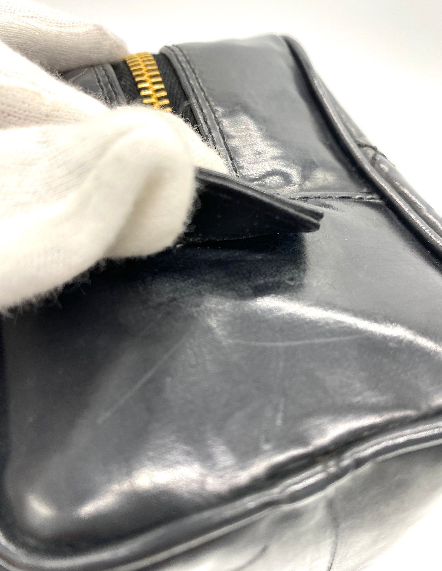 CHANEL Matelasse Pouch Black Authentic AA645