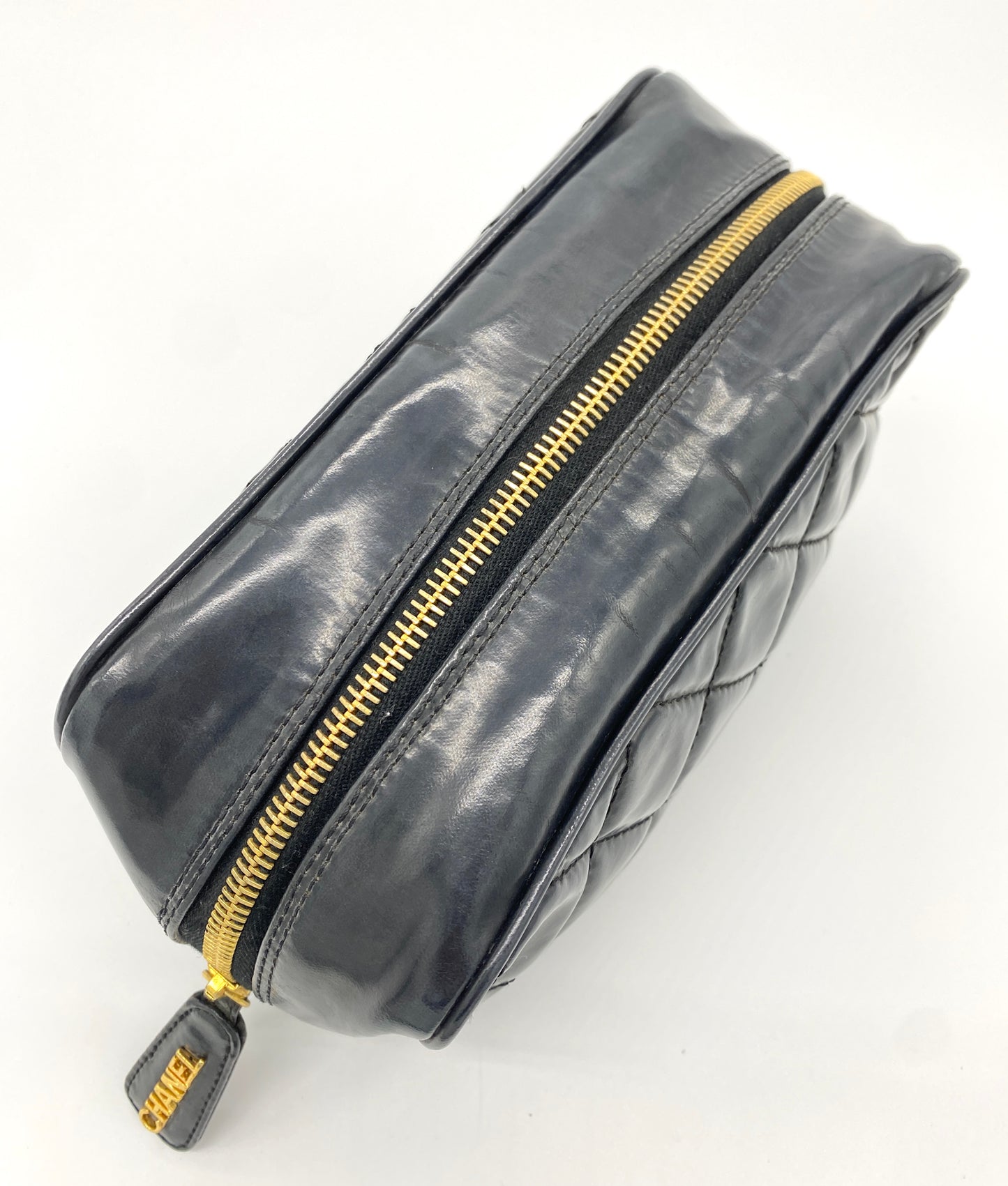CHANEL Matelasse Pouch Black Authentic AA645