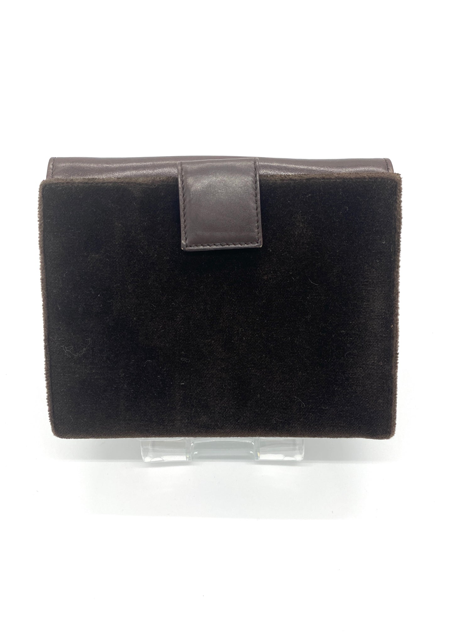 PRADA Folding Wallet Leather x Suede Authentic AA655