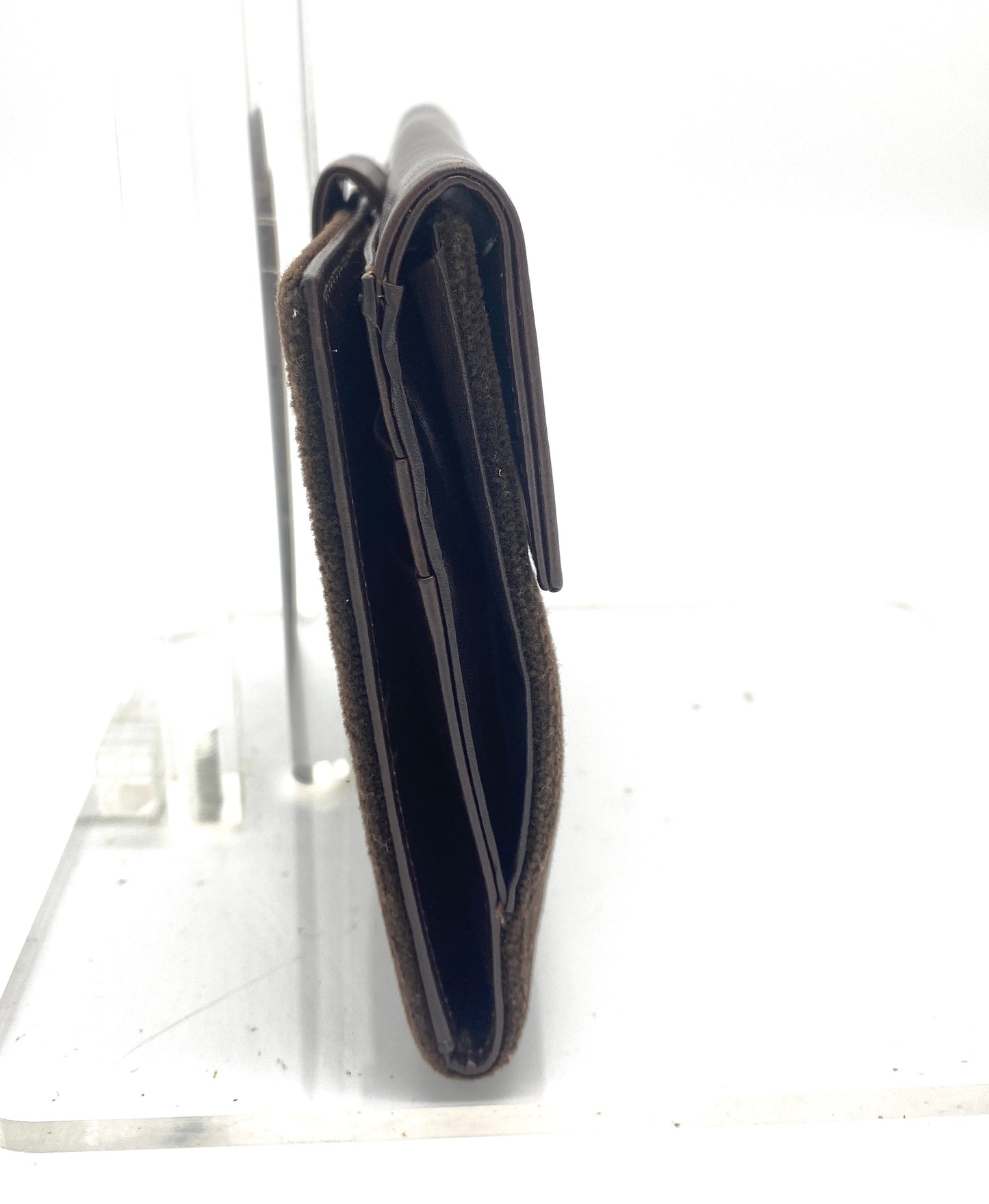 PRADA Folding Wallet Leather x Suede Authentic AA655