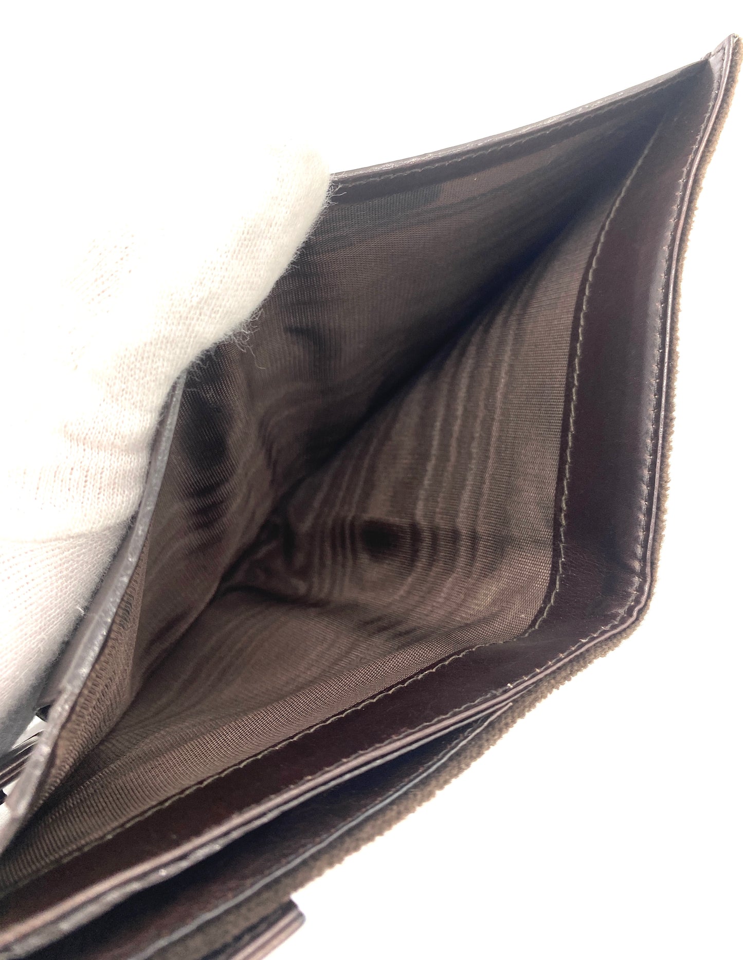 PRADA Folding Wallet Leather x Suede Authentic AA655