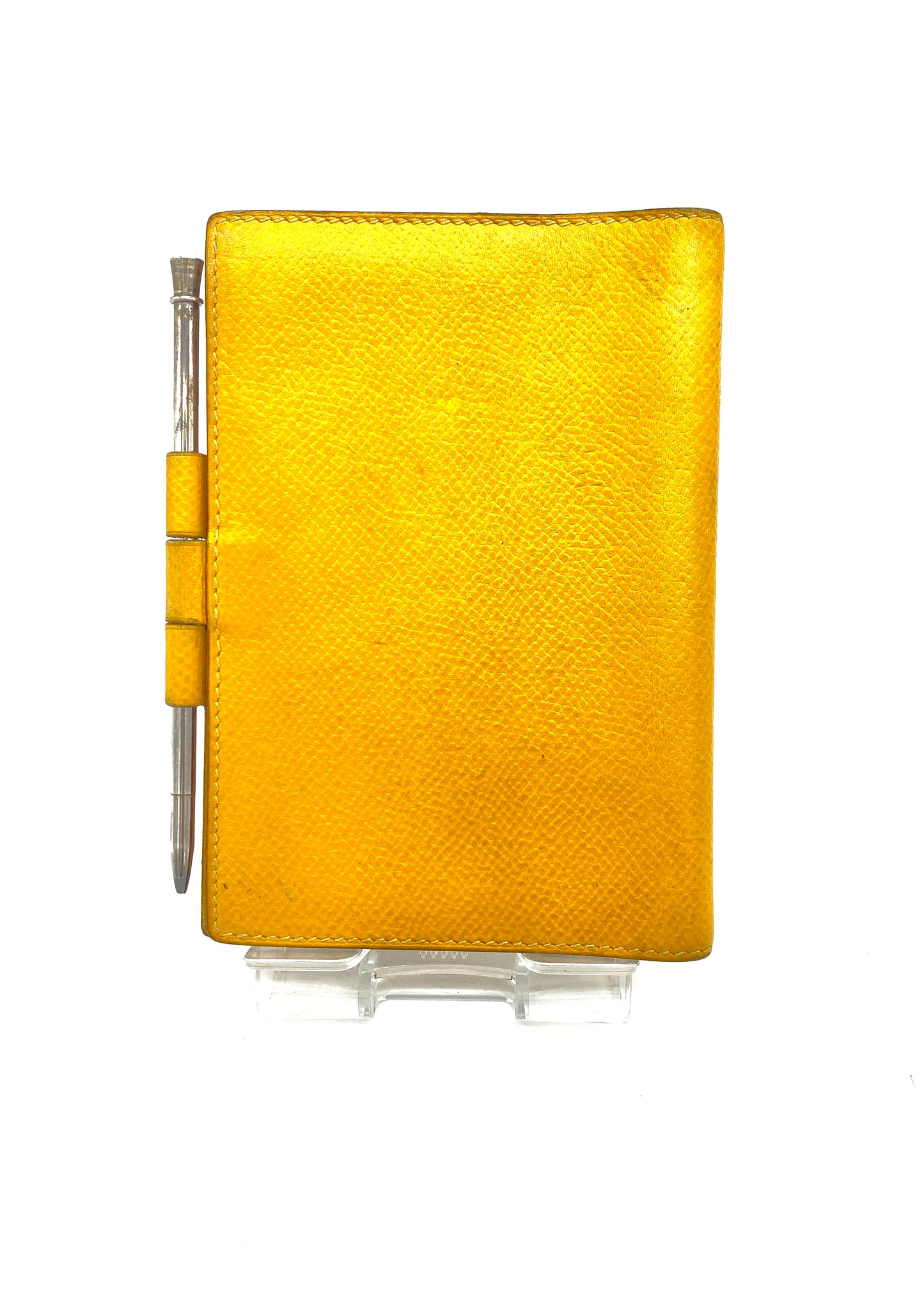 HERMES Agenda Notebook Cover Yellow Pencil Authentic AA651