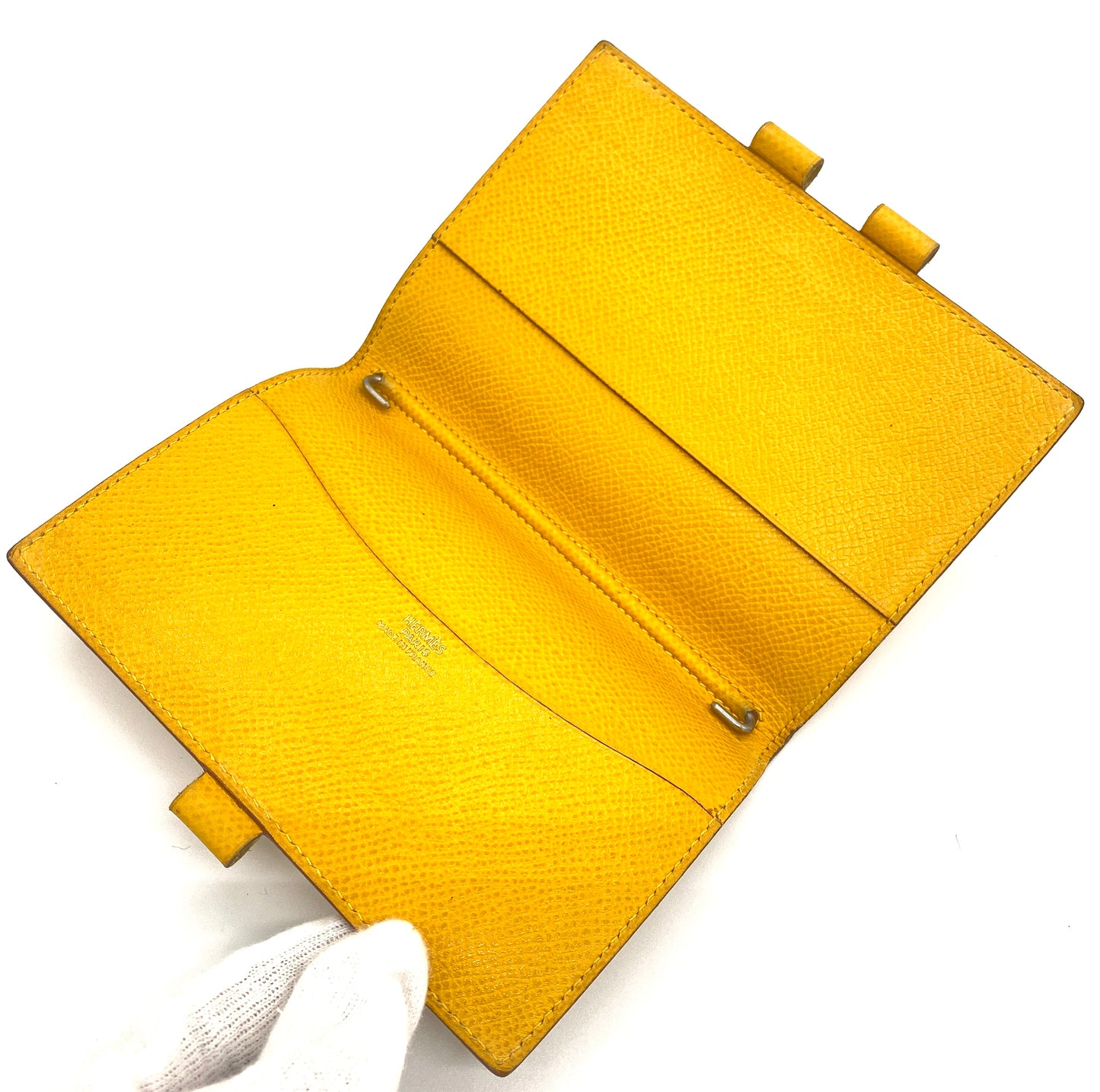 HERMES Agenda Notebook Cover Yellow Pencil Authentic AA651