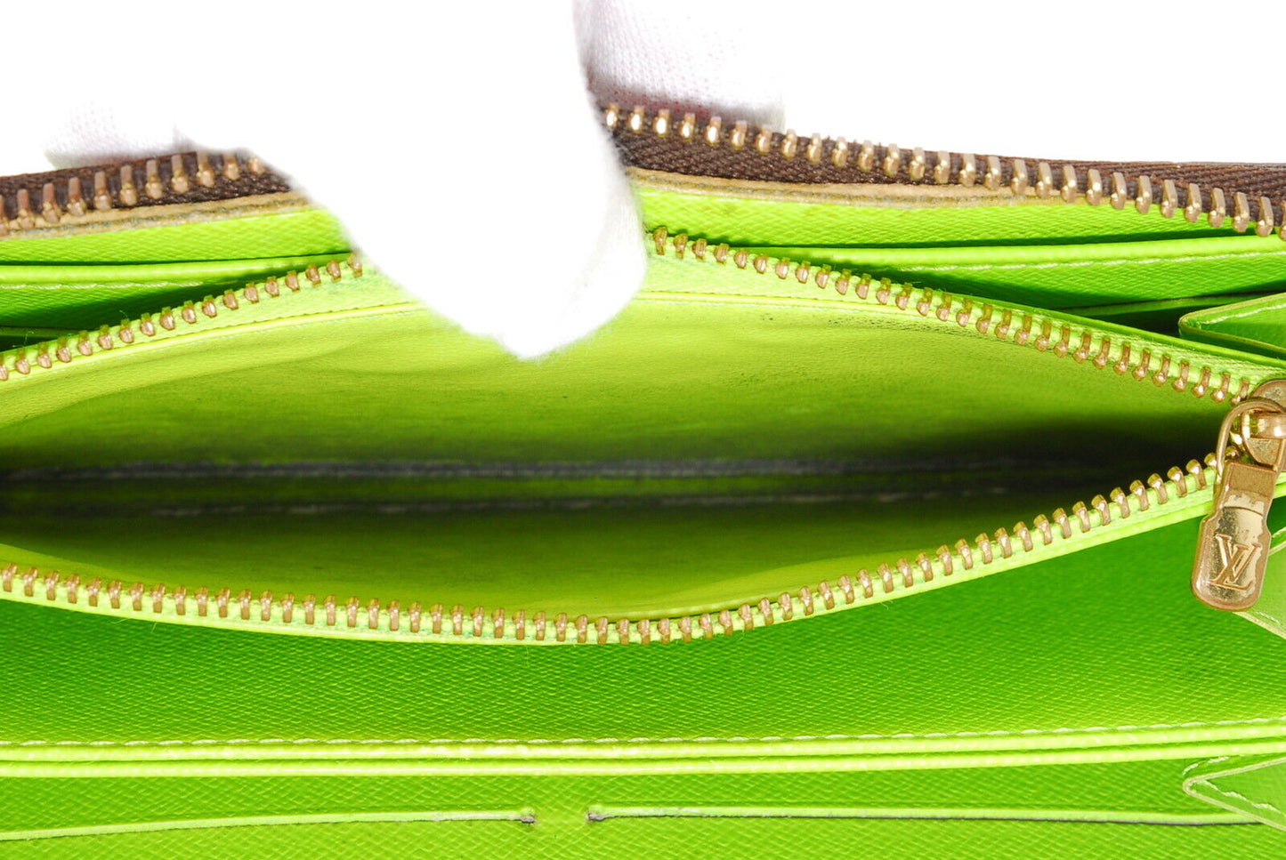 Louis-Vuitton Graffiti Zippy Wallet Letters Lime Green RARE A861