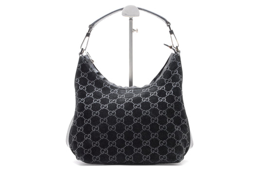 GUCCI one shoulder bag suede GG Authentic AA83