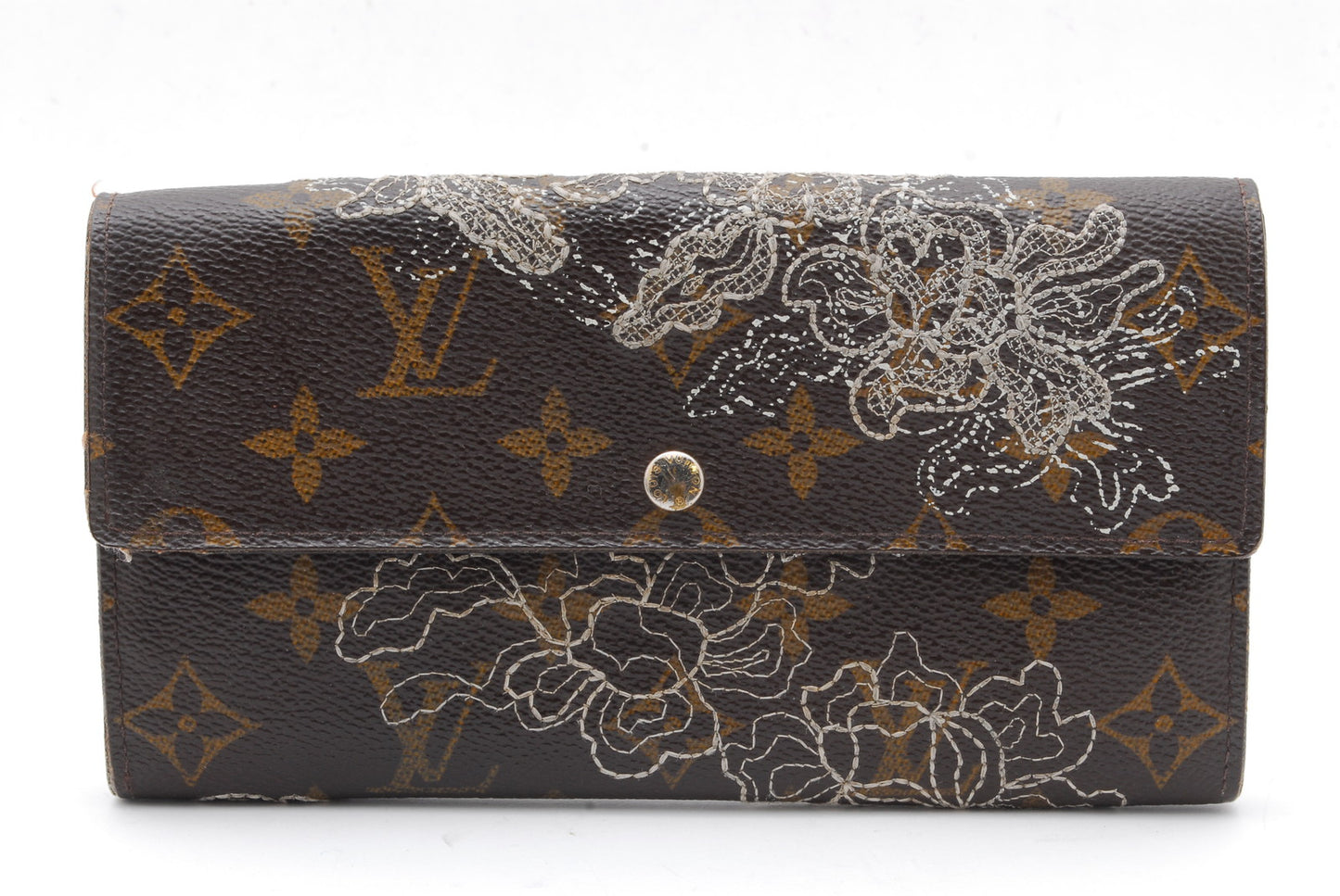 Louis-Vuitton Long Wallet Monogram Dantelle Portefeuille Sarah M95390 Authentic AA71