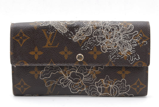 Louis-Vuitton Long Wallet Monogram Dantelle Portefeuille Sarah M95390 Authentic AA71