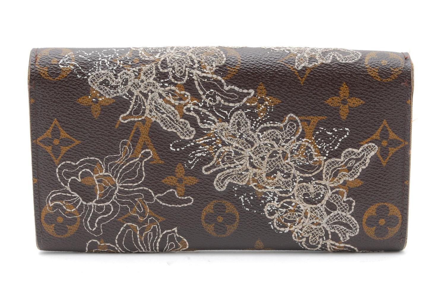 Louis-Vuitton Long Wallet Monogram Dantelle Portefeuille Sarah M95390 Authentic AA71