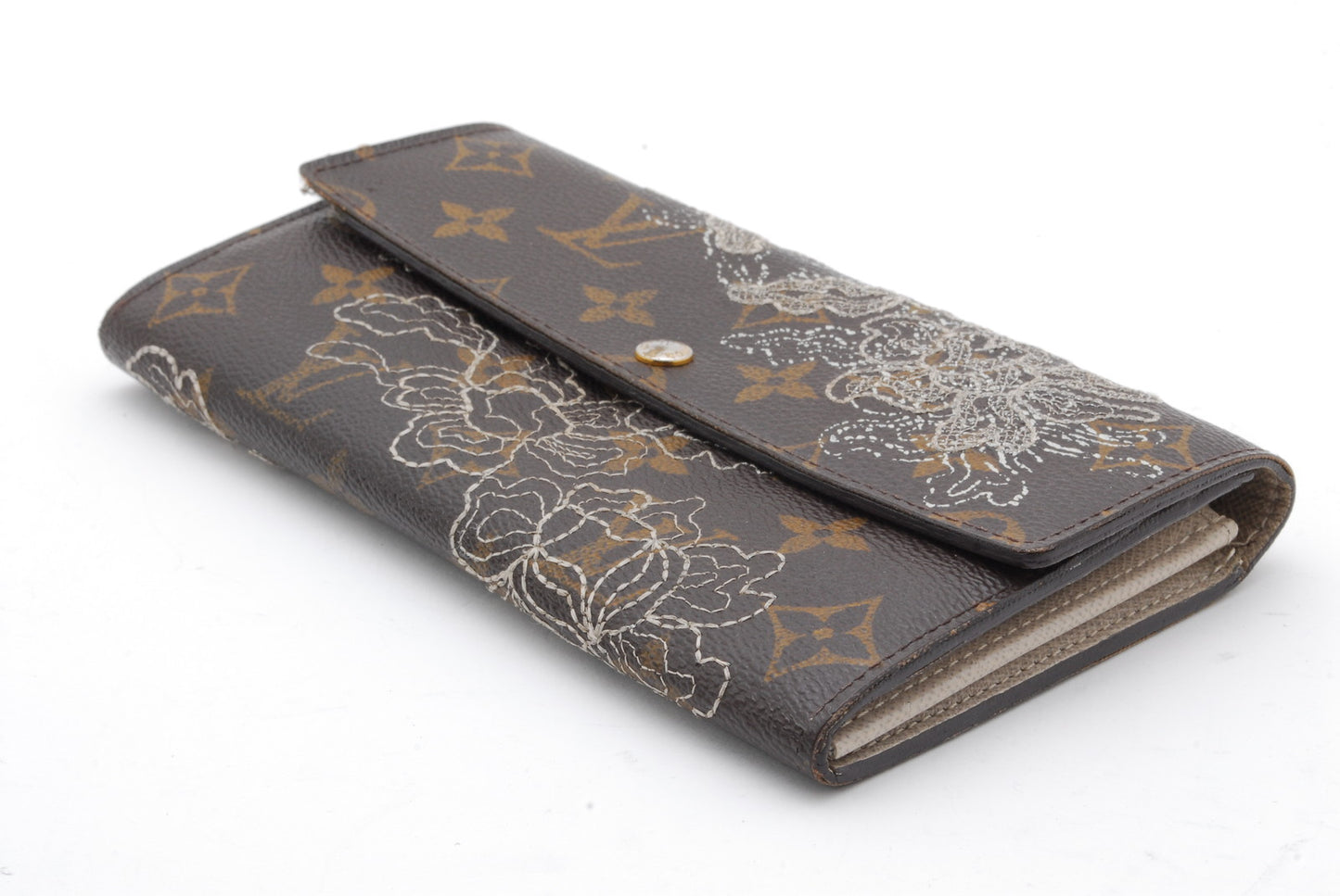 Louis-Vuitton Long Wallet Monogram Dantelle Portefeuille Sarah M95390 Authentic AA71