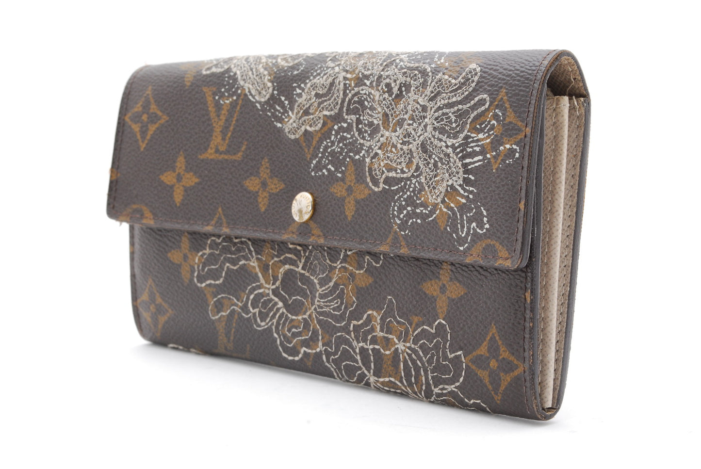 Louis-Vuitton Long Wallet Monogram Dantelle Portefeuille Sarah M95390 Authentic AA71