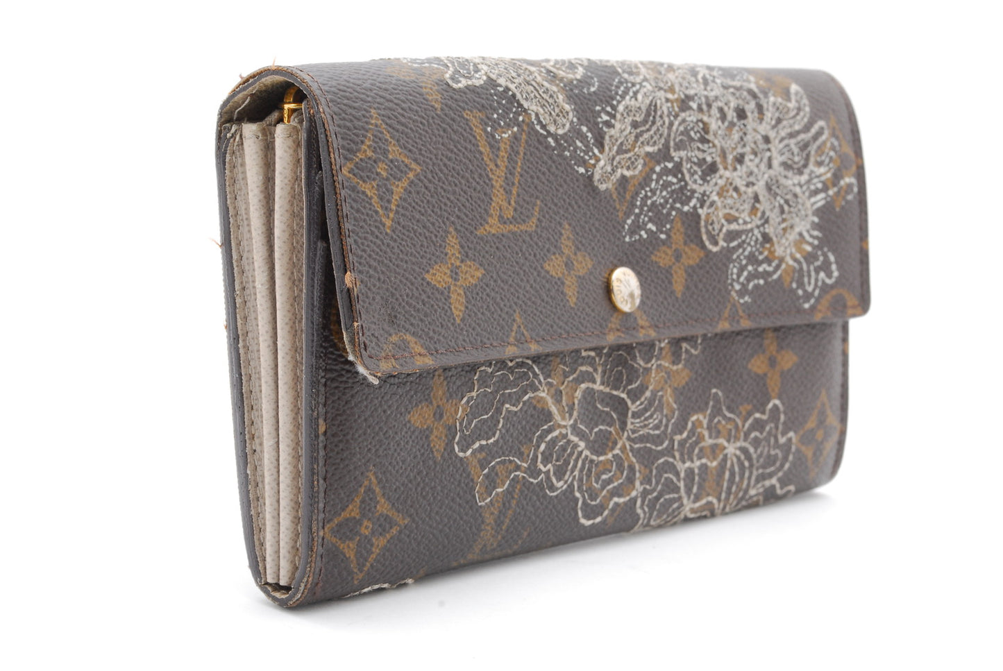 Louis-Vuitton Long Wallet Monogram Dantelle Portefeuille Sarah M95390 Authentic AA71
