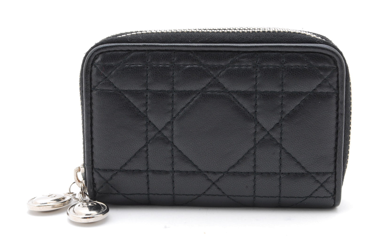 Dior cannage key coin case black Authentic AA165