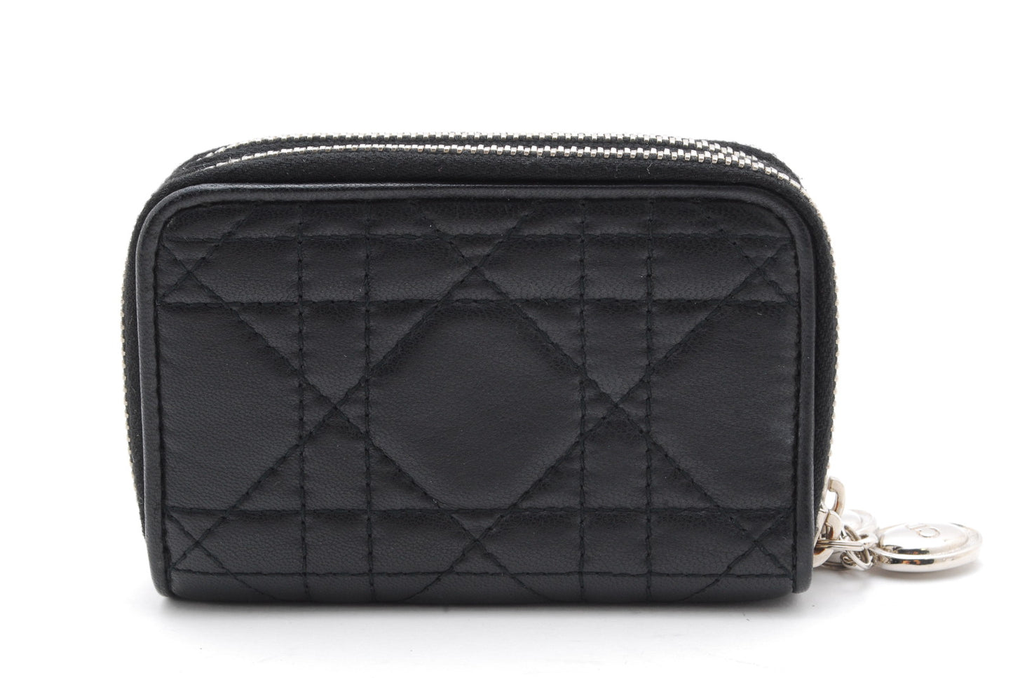 Dior cannage key coin case black Authentic AA165