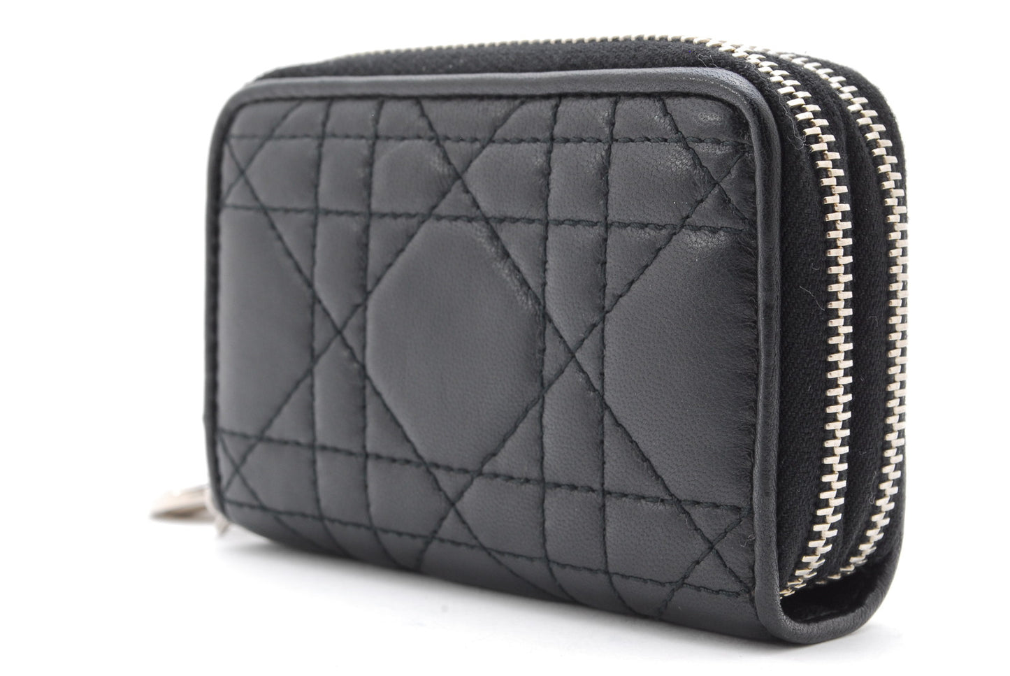 Dior cannage key coin case black Authentic AA165
