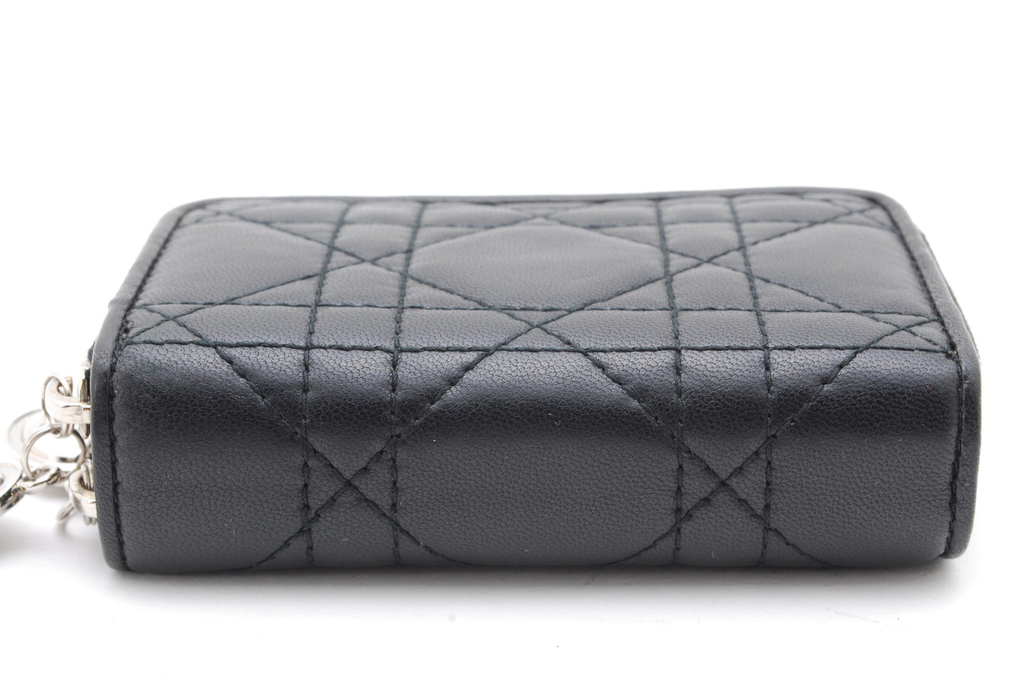 Dior cannage key coin case black Authentic AA165