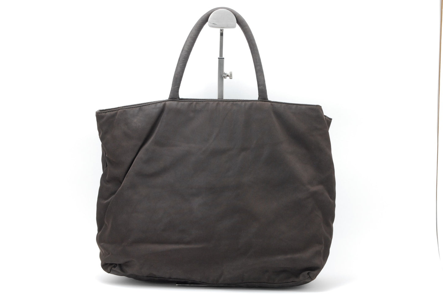 PRADA Nylon Handbag Charcoal Brown AA292