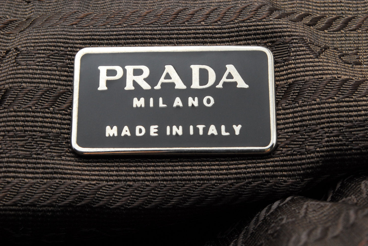 PRADA Nylon Handbag Charcoal Brown AA292