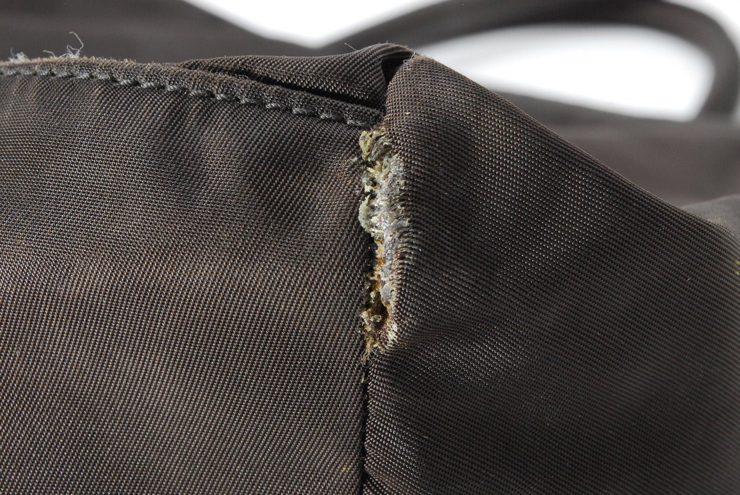 PRADA Nylon Handbag Charcoal Brown AA292