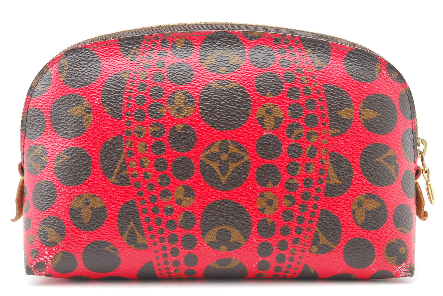 LOUIS-VUITTON Cosmetic Pouch Monogram Pumpkin Dot Pochette Yayoi Kusama A1037