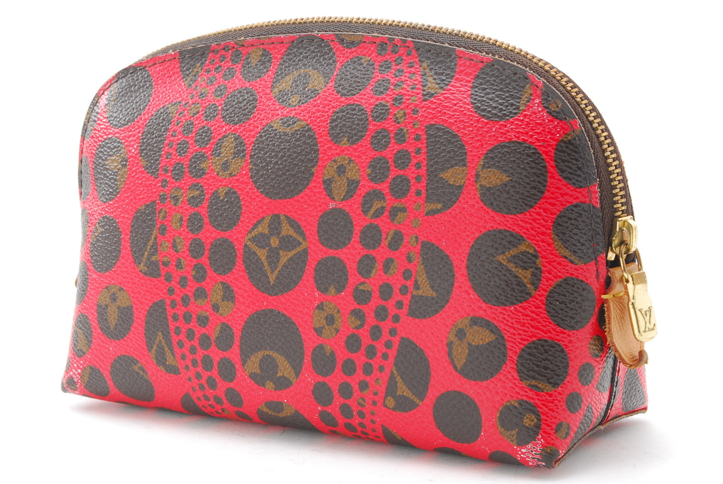 LOUIS-VUITTON Cosmetic Pouch Monogram Pumpkin Dot Pochette Yayoi Kusama A1037