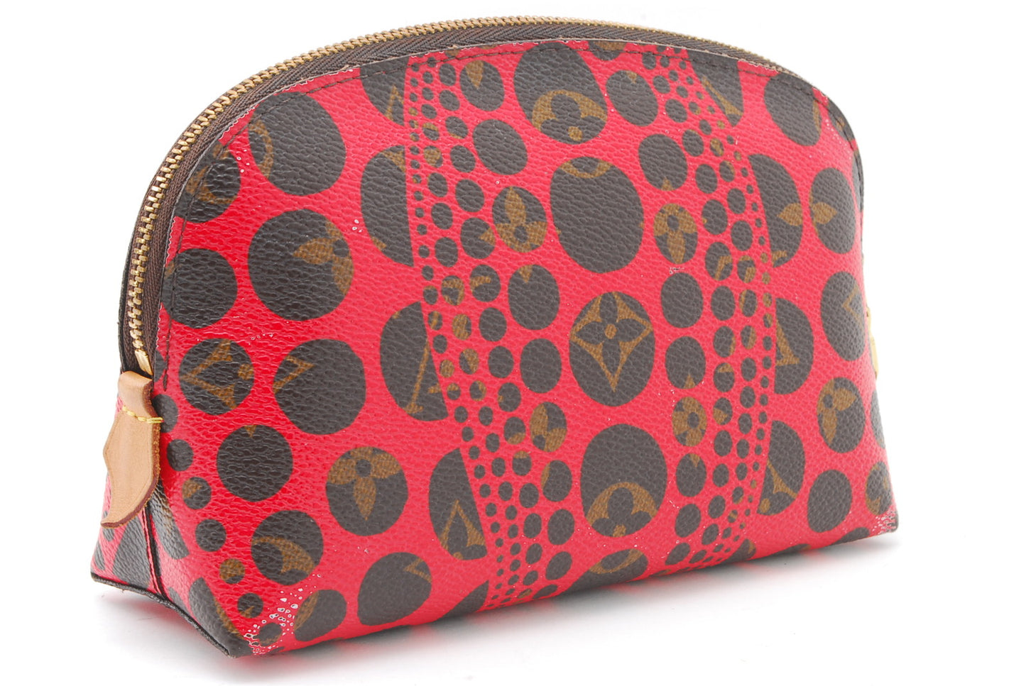 LOUIS-VUITTON Cosmetic Pouch Monogram Pumpkin Dot Pochette Yayoi Kusama A1037