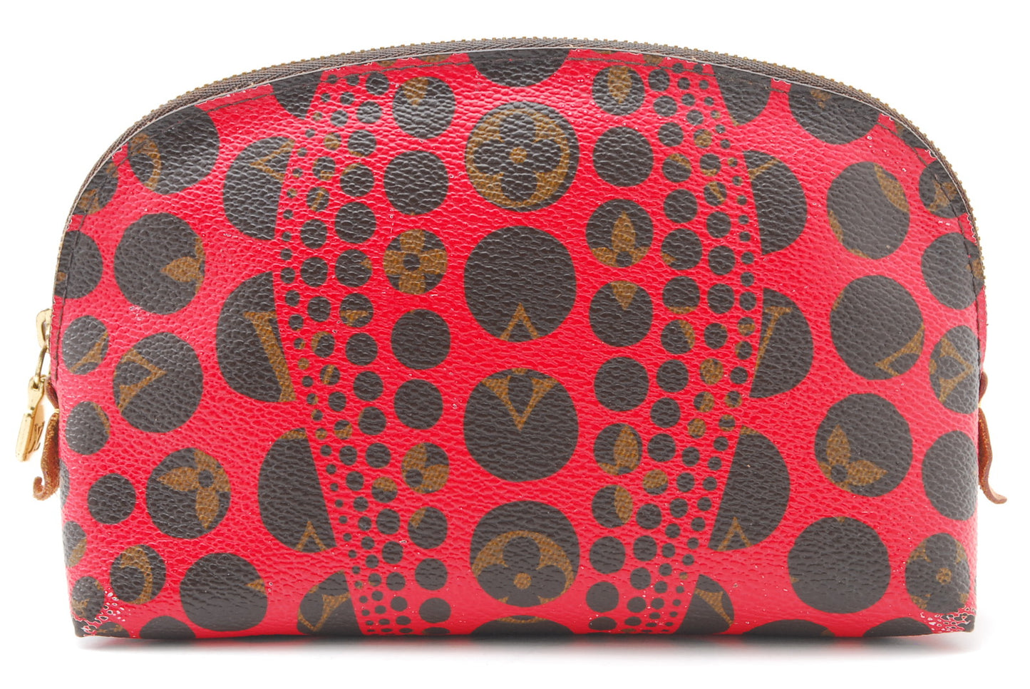 LOUIS-VUITTON Cosmetic Pouch Monogram Pumpkin Dot Pochette Yayoi Kusama A1037