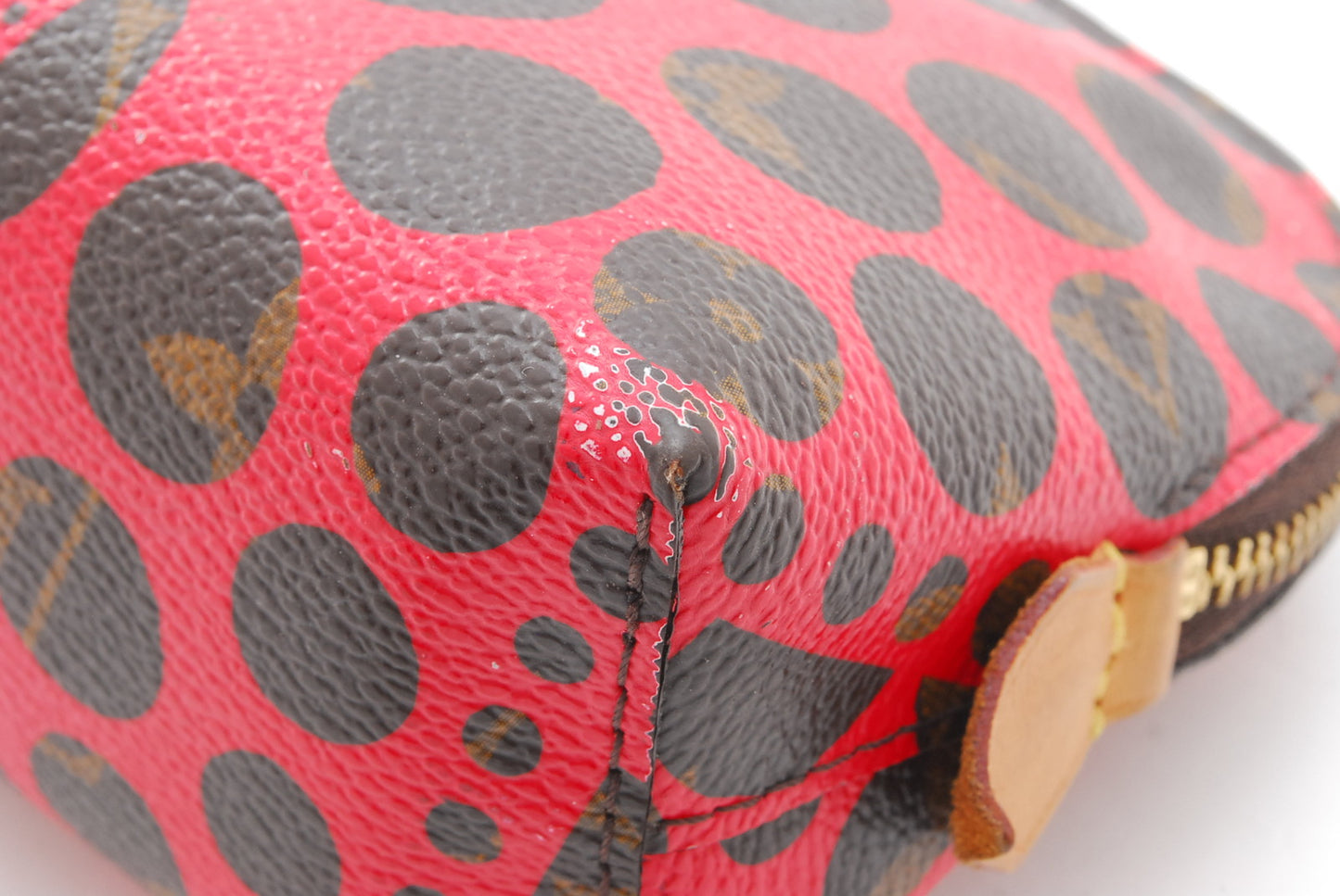 LOUIS-VUITTON Cosmetic Pouch Monogram Pumpkin Dot Pochette Yayoi Kusama A1037